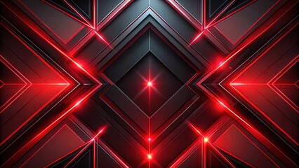 Leinwandbilder - Abstract Red and Black Geometric Design with Glowing Lines