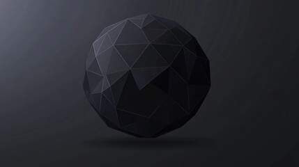 Wall Mural - Abstract dark sphere, low poly design.