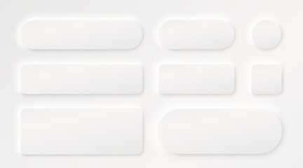 Wall Mural - frame button, white color set, minimal label message. vector illustration