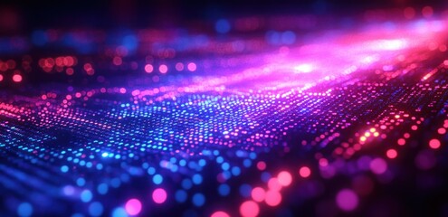 Colorful Code Close-up Neon Lights Cyberpunk Programming Software Development Abstract Technology