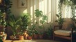 © ALIS ST - Serene Indoor Garden with Lush Green Plants and Natural Light