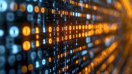 Abstract Digital Binary Code: A Futuristic Technological Background Image