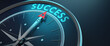 © Yingyaipumi - Business Success,navigate recovery,planning,strategy,mission and Success concept.The compass navigate for businessmen to resume business growth in the economic crisis,3d render and illustration