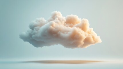 Wall Mural - Soft and Fluffy 3D Cloud Floating in Peaceful Blue Sky