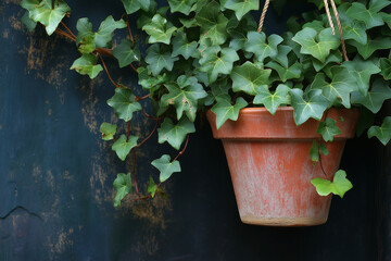 Wall Mural - A potted ivy plant is hanging from a pot