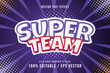 © Rembol shop - Editable text effect super team go premium vector background purple