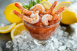 © Ирина Щукина - A glass of shrimp cocktail with a garnish of lemon slices