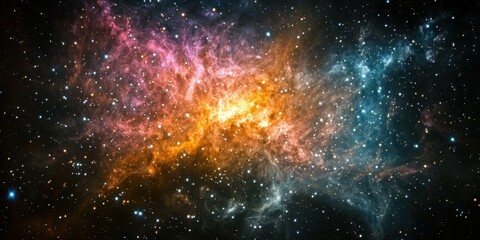 Wall Mural - a cosmic nebula with a mystical backdrop across the infinite expanse of space.