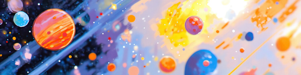 Wall Mural - Abstract Planetary Composition with Nebulae