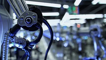Leinwandbilder - Advanced robotic assembly line technology in a modern manufacturing facility