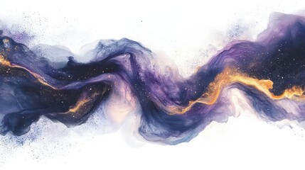 Wall Mural - ethereal cosmic nebula with swirling iridescent clouds of stardust, featuring deep indigo, violet, a