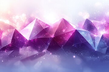 Canvas Print - abstract polygonal pattern with bright purple, yellow, and white hues