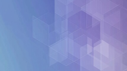 Wall Mural - Abstract geometric background with translucent cubes in purple and blue hues.