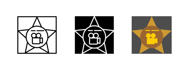 Wall Mural - movie star icon. film director award vector illustration. best actor prize symbol. walk of fame pict