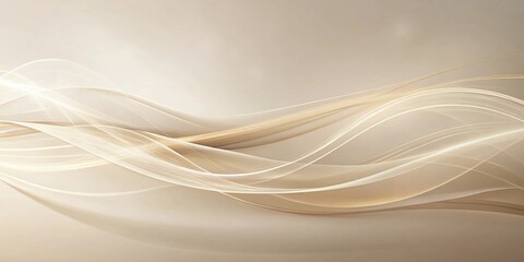 Aufkleber - Elegant Beige and Gold Abstract Wave Background Design
