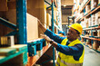 © Davor - Smiling male warehouse worker organizing boxes in storage facility