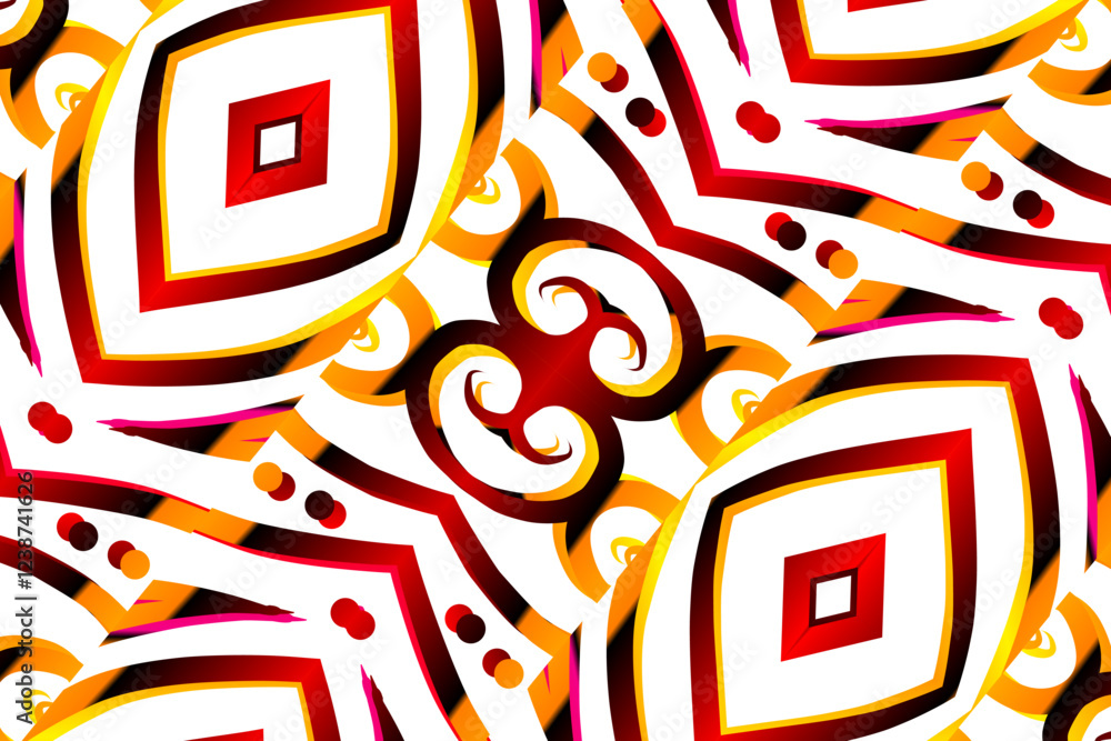 red black gold gradient flower and leaf art pattern of indonesian ...