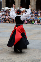 Wall Mural - Basque folk dance performance in an outdoor festival