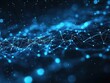 © Jelena - glowing network of interconnected points forming european map, digital blue data streams, abstract tech visualization on dark background