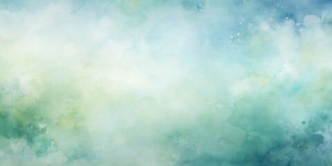 Poster - Abstract Soft Blue and Green Watercolor Wash Background