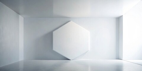 Poster - Modern Minimalist Hexagon Shaped Wall Panel in Empty Room