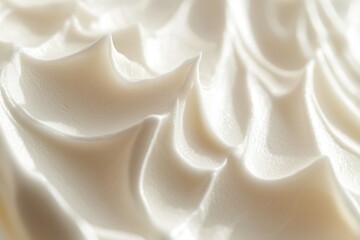 Wall Mural - A close-up view of whipped cream on a plate, perfect for desserts or decoration