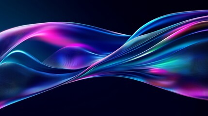 Wall Mural - Dynamic Curved Waves Against Dark Background 