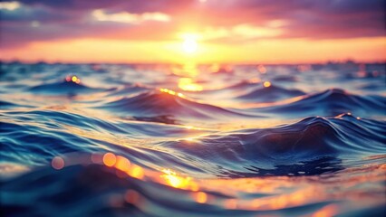 Poster - Golden Hour Ocean Waves A Serene Sunset Seascape