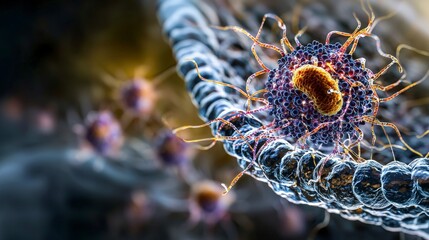 Poster - Cryptosporidium infection insights human body scientific illustration microscopic view health awareness
