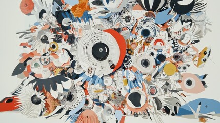 Vibrant Kaleidoscopic Array of Abstract Digital Data and Symbols