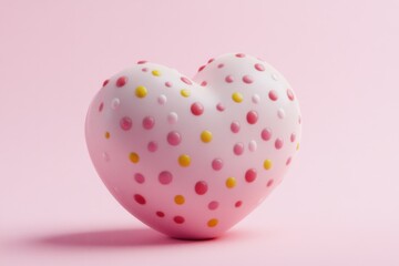 Wall Mural - A pink heart shaped object on a pink surface