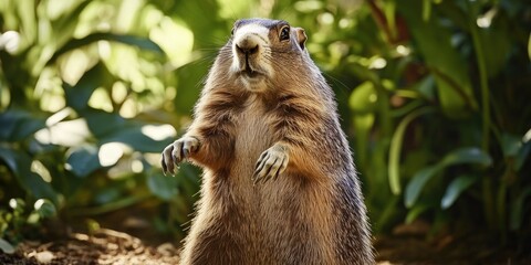 Wall Mural - A ground squirrel standing on its hind legs