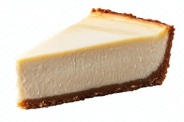 Creamy, classic New York style cheesecake slice.