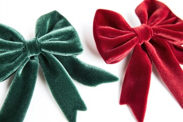 Canvas Print - A pair of luxurious velvet bows in contrasting colors