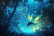 © AHNH5 - Magical Forest Scene with Glowing Insect and Enchanted Atmosphere