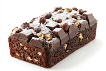 Wall Mural - Moist and delicious chocolate cake topped with crunchy nuts