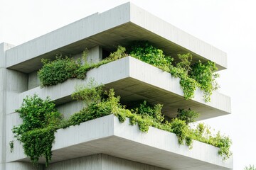 Wall Mural - Tall building covered in plants and foliage