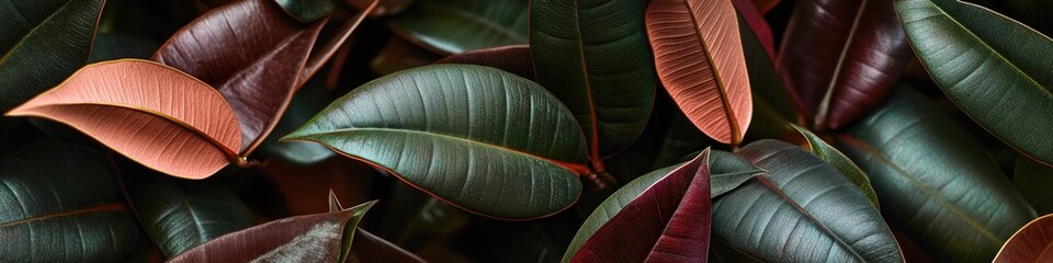 Sticker - A close-up of a mix of green and red leaves