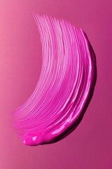 Poster - A close-up shot of a pink toothbrush on a pink background, suitable for use in illustrations, graphics, or design projects