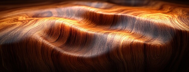 Wall Mural - Polished Cherry Wood Grain Texture Close-Up Natural Light