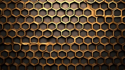 Wall Mural - Abstract Metallic Honeycomb Pattern with Depth and Shadows for Modern Phone Wallpaper