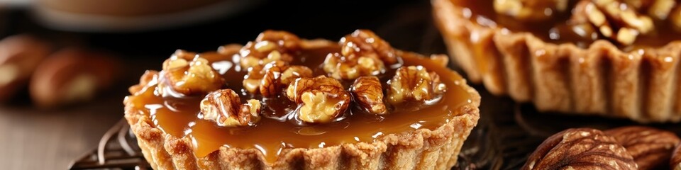 Wall Mural - Close-up of a sweet treat with nuts, perfect for a dessert or snack