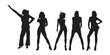 © Kaium007 - silhouettes of woman dancing people vector set.