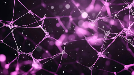 Wall Mural - abstract pink network connections, digital background, technology concept