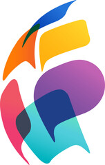 Abstract globe logo made from colorful speech bubbles