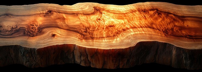 Wall Mural - Cherry Wood Texture Surface Close-up Beautiful Grain Wooden Plank Background Minimalist Warm Light