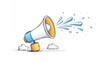© Chano_1_na - Colorful Cartoon Megaphone with Water Splash Effect for Creative Media and Advertising Purposes