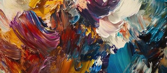 Canvas Print - abstract oil painting with bold brush strokes and rich color palette