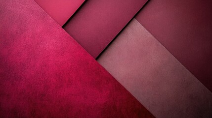 Wall Mural - geometric abstract background with overlapping red paper textures and gradients.