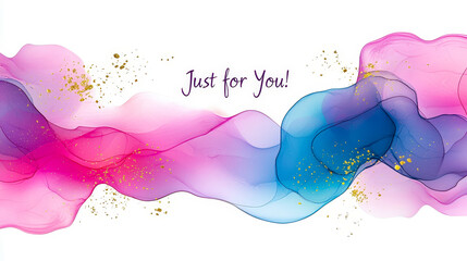 Fototapete - Bright and colorful abstract waves with a heartfelt message for special occasions